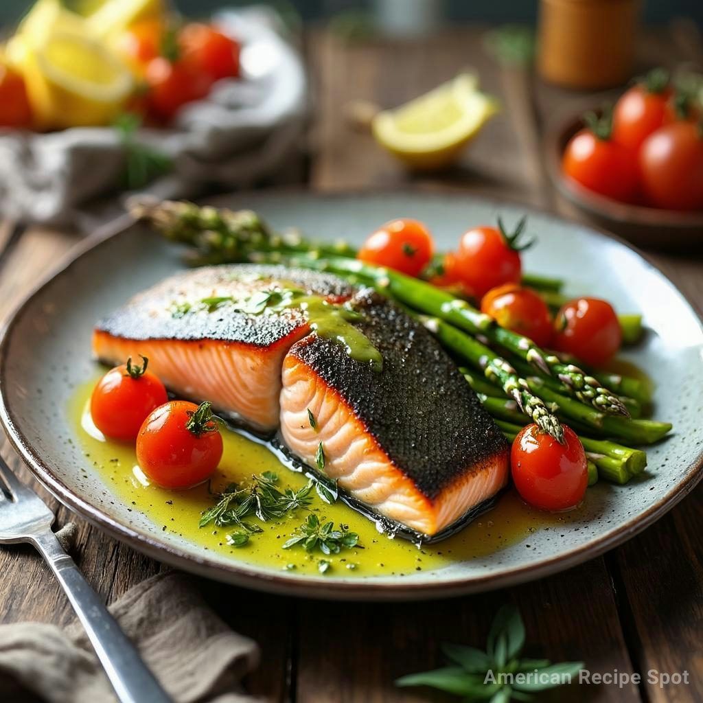 Sheet Pan Mediterranean Salmon with Roasted Spring Vegetables